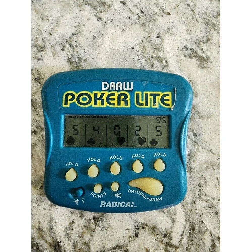 Radica Draw Poker Lite Royal Flush 3000 Handheld Game Model #1401 TESTED/Works